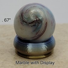 Glass Marble With Display Included lot 5347 Has Cold Roll Marks