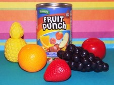 New Kids can of fruit punch w/fruit pretend play food lot strawberry pineapple