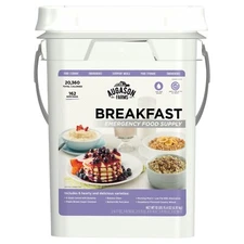 162 Servings Storage 4 Gallon Survival Bucket Breakfast Emergency Food Supply US