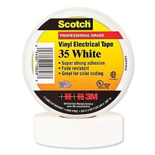 Scotch 35, White, 1/2" x 20', Vinyl Coding Electrical Tape, 102328