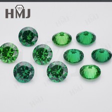 500pcs 0.8~15mm Round 3 Green Color Loose Cubic Zirconia 5A CZ Stone Jewelry DIY