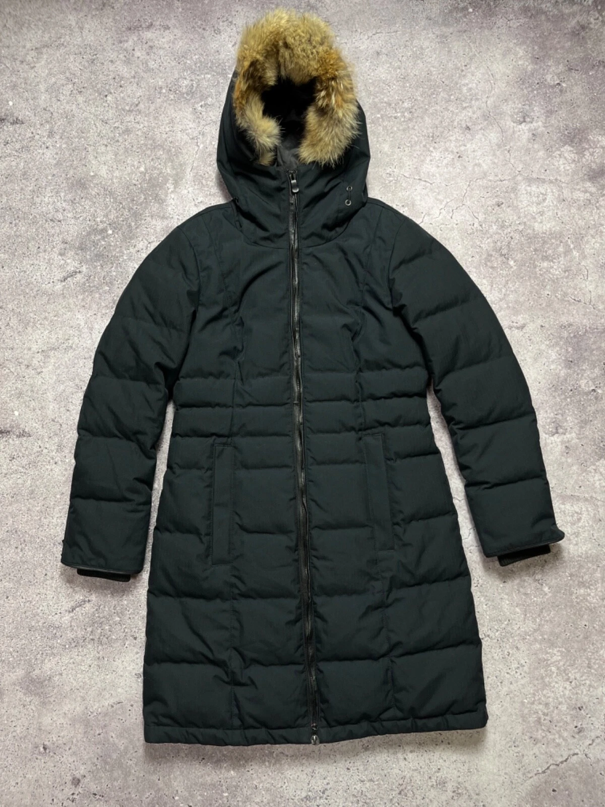 Canada Goose Pembina cappotto giacca con pelliccia etichetta nera donna taglia S piumino d'oca