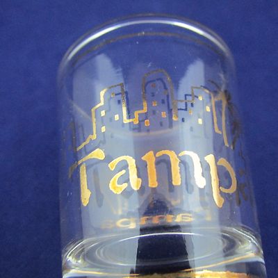 Tampa Florida Gold Printing Shot Glass 2.5'' Tall