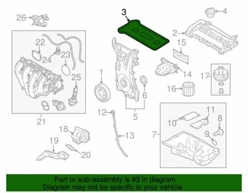 Junta de cubierta de válvula 1S7Z6584BA Ford 2006-12 Fusion Lincoln Mercury Milan OEM NUEVO Foto 2 de 2
