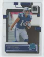 Alec Pierce 2022 Panini Clearly Donruss Rated Rookie RC #71 Indianapolis Colts