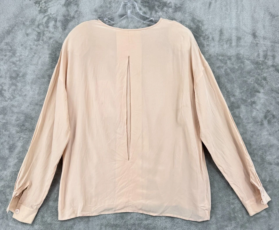 Blusa vintage Anne Klein para mujer grande botón de seda carrera clásica minimalista Foto 2 de 4