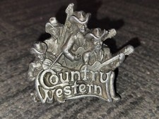 Vintage 1981 Bergamot Brass Works Country Western Band 3D Belt Buckle T-96 USA