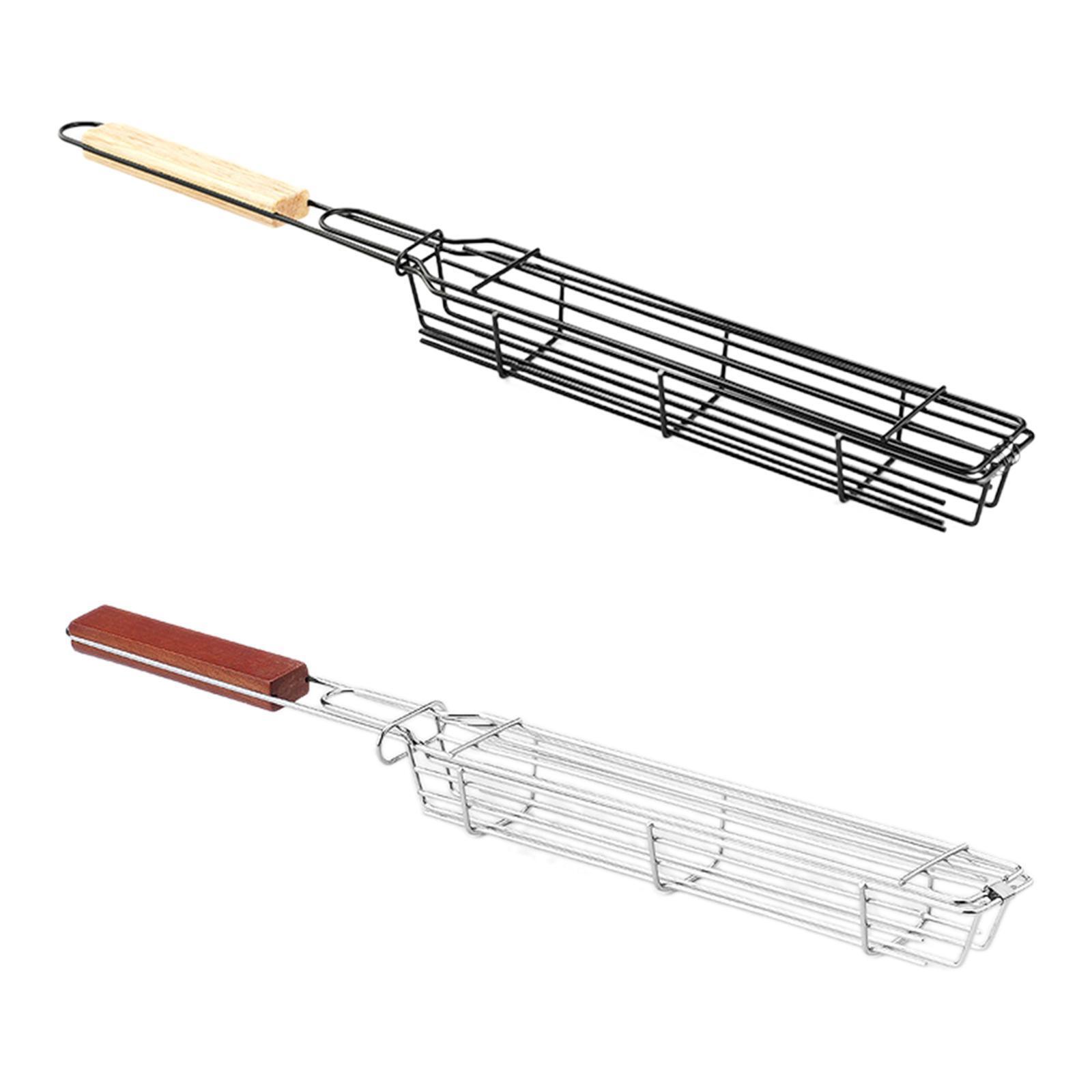 BBQ Grillkorb Camping Fleisch und Gemüse Netz Rack Geschenke Hot Dog Metallgitter