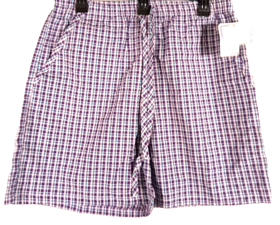 Bobbie Brooks women's large (12/14) drawstring shorts plaid multicolor NWT - Image 2 of 4
