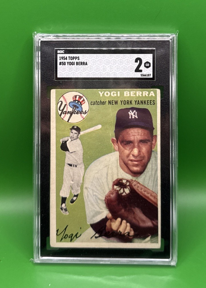 YOGI BERRA PSA 5 1954 TOPPS BASEBALL #50 VINTAGE YANKEES CARD 9328