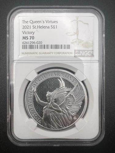 2021 Saint Helena Virtues Victory 1 oz Silver NGC MS70