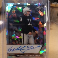 2026 Leaf Metal Football On Card Autograph Sebastian Janikowski 6/10 cracked ice