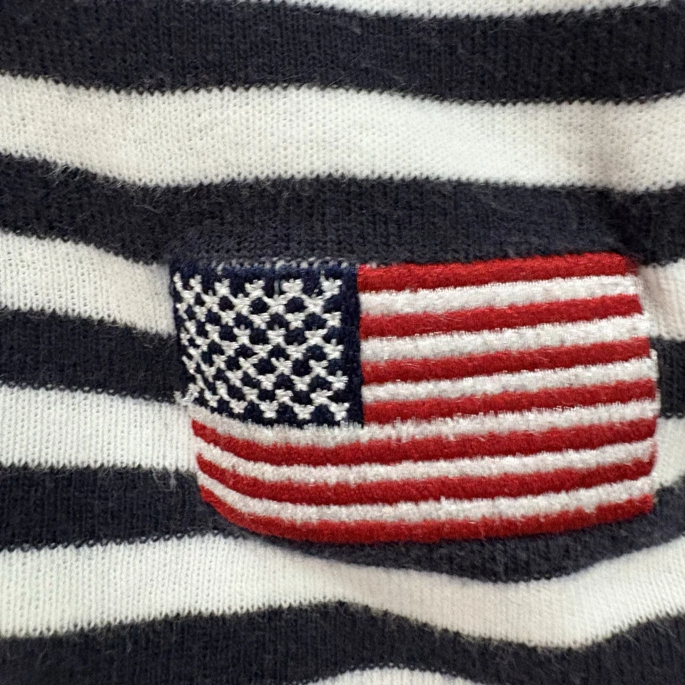Camiseta bebé a rayas bandera Liz Claiborne Y2K para mujer L 4 de julio vibraciones retro EE. UU. Foto 2 de 4