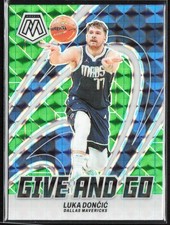 2023-24 Panini Mosaic Luka Doncic Give and Go Green Prizm #11 Dallas Mavericks