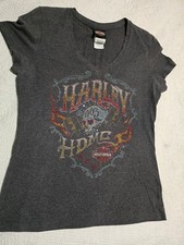 Womens Size Large Bling Grey Harley Davidson T Shirt Washington, PA