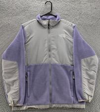 The North Face Polartec Girls Fleece Jacket Purple Gray Full Zip TNF   Size L