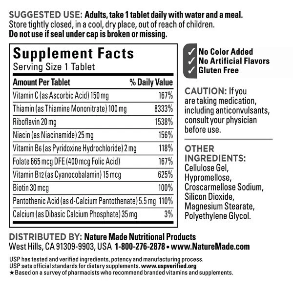 Complejo Super B Nature Made, 460 comprimidos Foto 3 de 3