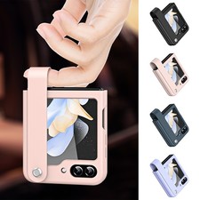 For Samsung Galaxy Z Flip 7/6/5/4/3 Hybrid Hard PC PU Wristband Strap Stand Case