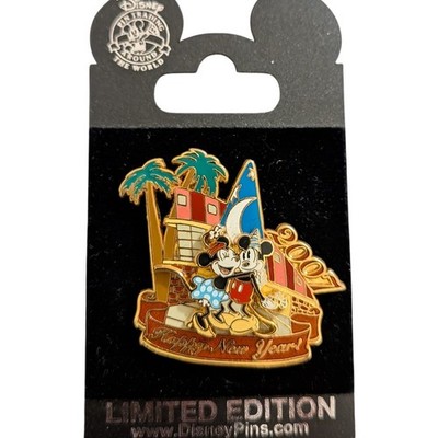 Disney Pin Mickey Minnie Happy New Year 2007 Limited Edition 500 LE Rare