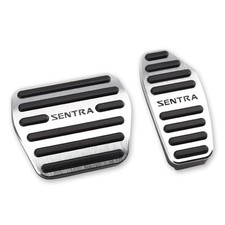 2PCS Anti-Slip Aluminum Brake Gas Pedal Pads,Auto No Drilling SILVER