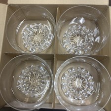 NEW OPEN BOX Set of 4 Studio Nova Citadel Clear Glass Footed Dessert Dish Bowls