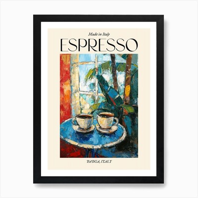 Padua Espresso Made In Italy 3 Post Framed Wall Art Poster Canvas Print Picture
