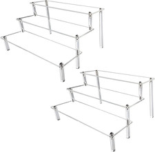 AZEAM Acrylic Riser,2 Pcs Clear Display Risers Stand Cologne Organizer Acrylic S