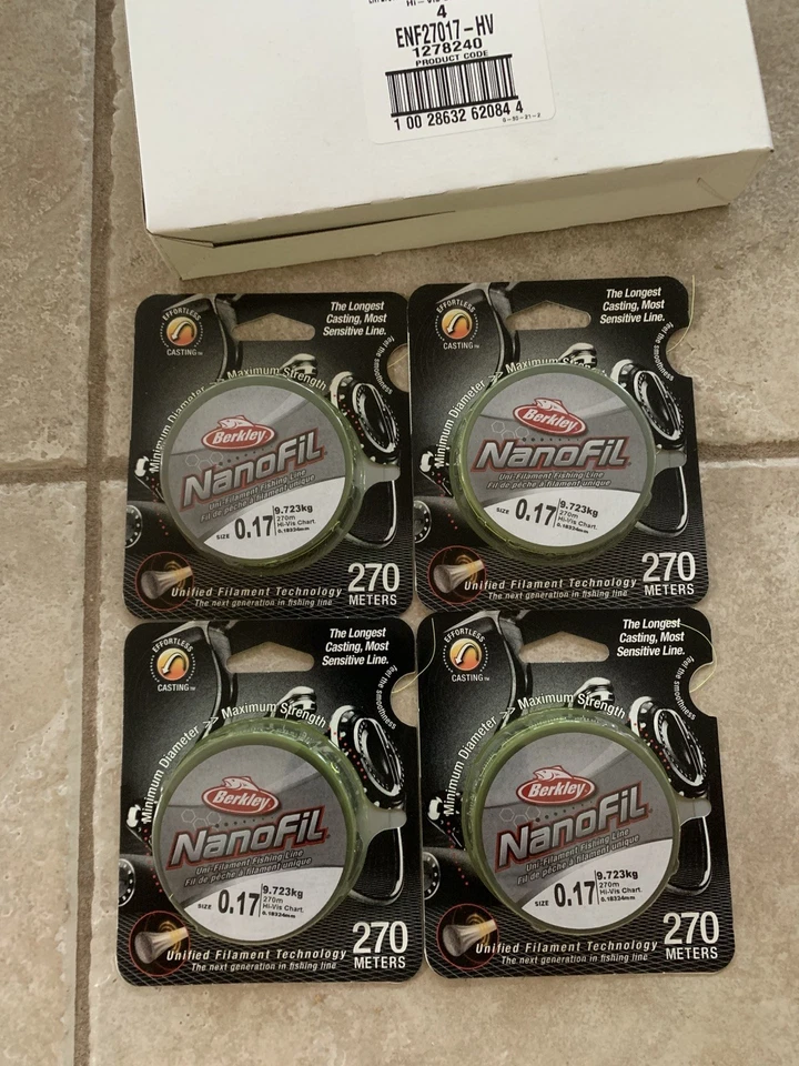 🔥 SELTENE Berkley NanoFil 21lb - 4 Bulk Spulen (je 270m) eingestellt Superline