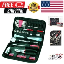 Tools 56 Piece Compact Metric Auto Tool Set in Zippered Case, Small Mechanic ...