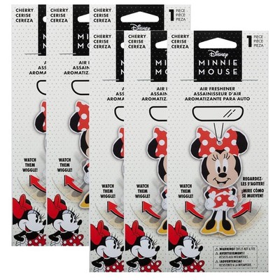 Plasticolor Disney Minnie Mickey Mouse Wiggler Air Freshener, Cherry Scent, 6 Pk