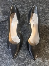 Touch Of Nina High Heel Stiletto Sparkle Sequin Black Shoes Size 7.5 Formal