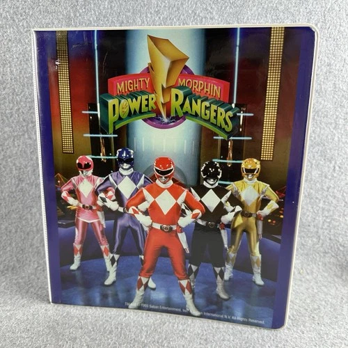 Vintage 1993 Mighty Morphin Power Rangers 3 Ring Binder Folder Made in USA