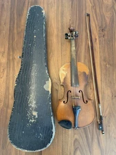 Early 1900s “Made in Nippon” Strad Copy Violin w/ Original Coffin Case & Bow
