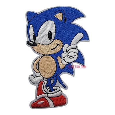 Sonic The Hedgehog Video Game Retro Style Iron on Patch Applique 1990s NEW
