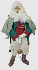 Vtg Primitive Folk Art Santa Claus Father Christmas Rustic Woodland Artisan 19in