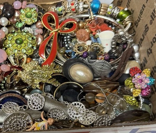 Vintage & Modern Some Signed Costume Jewelry Lot Full Small Priority Box # 80