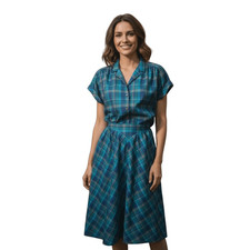 Vintage Plaid Skirt Set