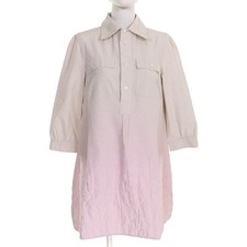 Great PRADA one piece Pink quilted mini dress beige cotton Women 40 P3N16