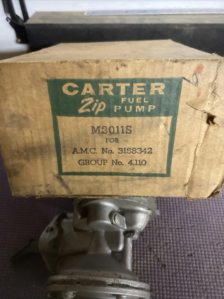 BOMBA DE COMBUSTIBLE CARTER M3011S PARA PRINCIPIOS DE 1960 AMC RAMBLER 6CYL EXCEPTO AMERICAN NOS OEM Foto 4 de 4