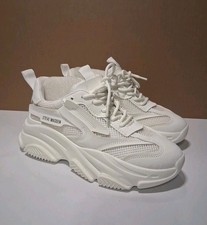 Steve Madden Women's Sz: 8M White Possession Chunky Platform Lace-Up Sneakers