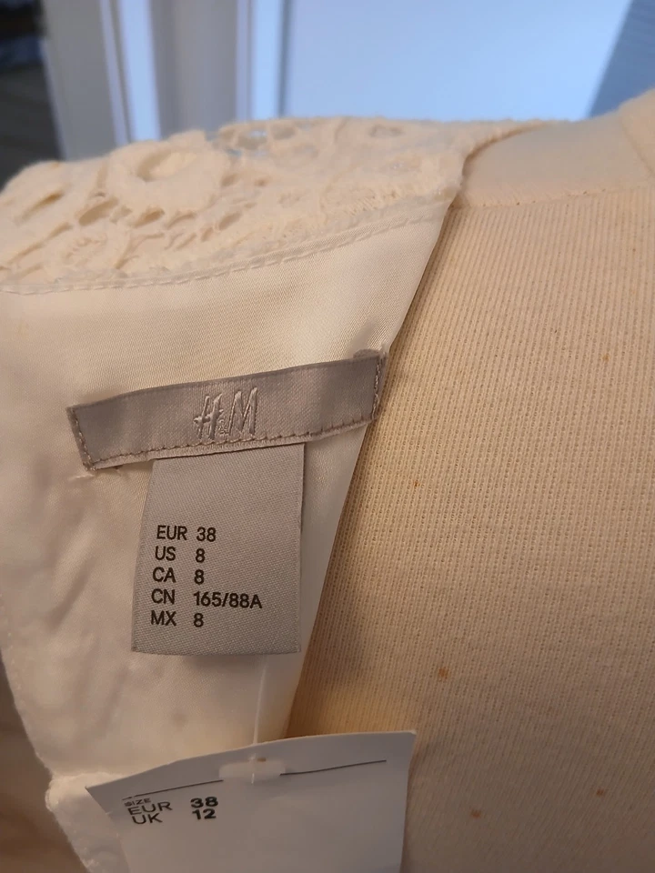 Neues Kleid Rückenfrei Weiß Spitze Etuikleid Gr.38 M Standesamt Sommer  - Bild 3 von 4