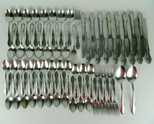 Oneida Ltd. BERKELEY SQUARE Stainless Flatware Odd Lot 65 Pieces USA