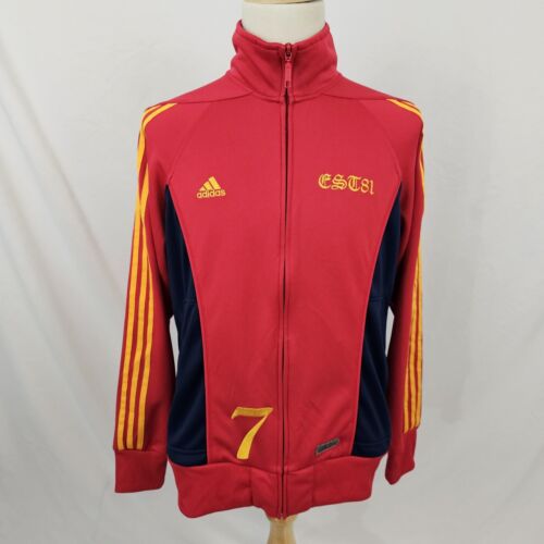 Adidas Espana Spain Soccer Football Track Jacket 2010 FIFA David Villa #7 Large