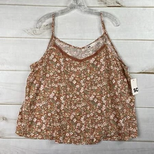 Sonoma SO Goods For Life Layering Tank Top Women 2X Rust Floral Boho Crochet NWT