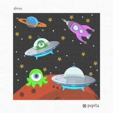 Aliens in Outer Space Needlepoint Kit or Canvas