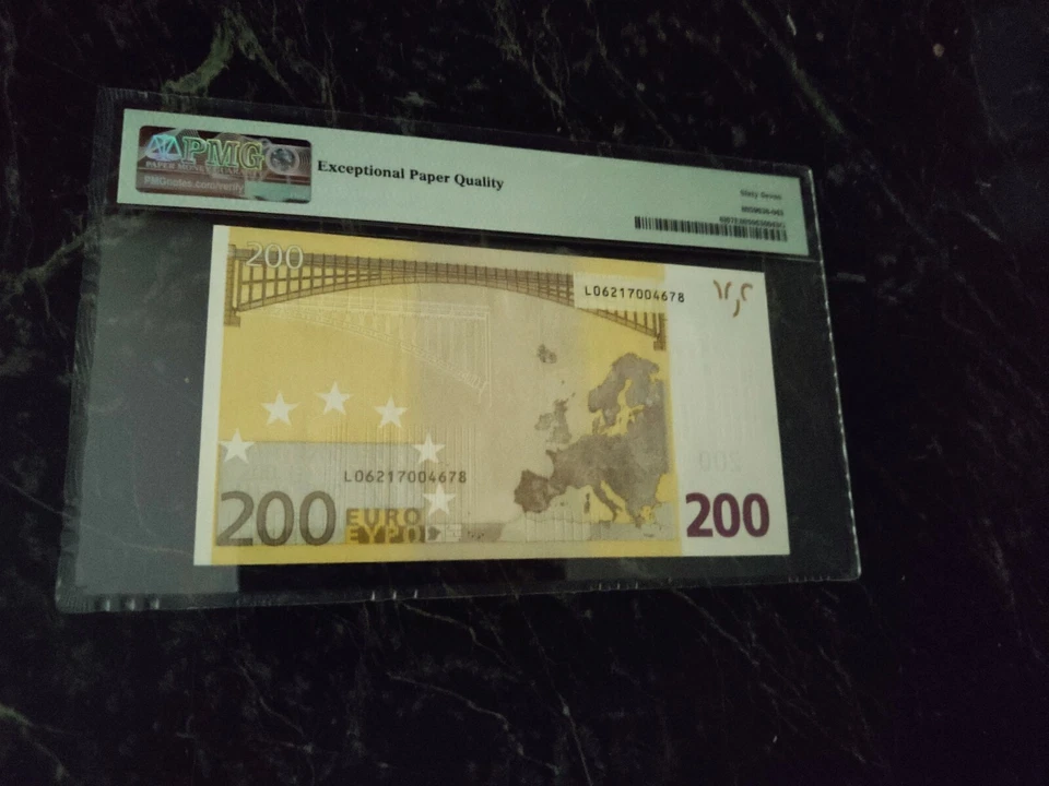 EURO 200 BANKNOTE PMG 67 🇪🇺 NOTE W.DUISENBERG FINLAND 2002 "L" VERY RARE MONEY - Image 2 of 4