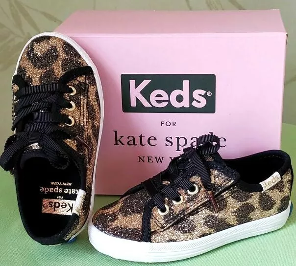 KATE SPADE x KEDS KICKSTART GLITTER LEOPARD TODDLER SNEAKERS NIB SIZE 5.5 6 7 8