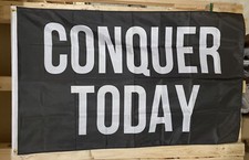 Motivation Flag FREE SHIP Conquer Today Mental Strength USA Sign 3x5  