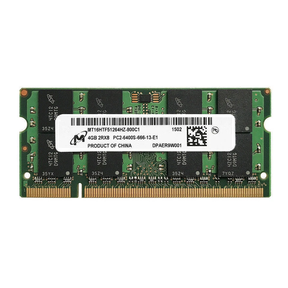 8GB Micron 2pcs 4GB 2Rx8 PC2-6400 DDR2-800MHz 200pin SODIMM RAM Laptop Memory /。 - Image 2 of 3