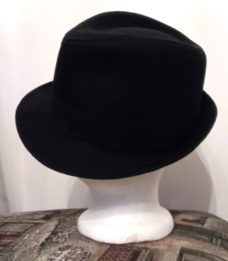 Men's Classic Fedora Quality Basic Black Fabric T… - image 3